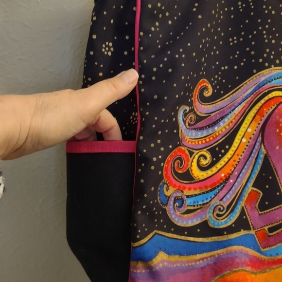 Laurel Burch Large Canvas Shoulder Tote Bag -  Caballos de Colores Design - Picture 6 of 13